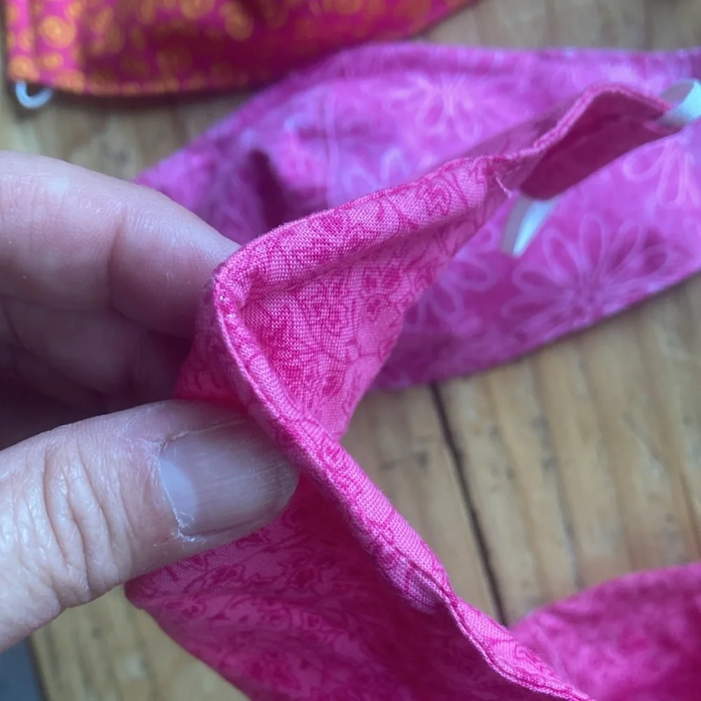 NEW Set of Pink Floral Fabric Face Masks, Quality Handmade,